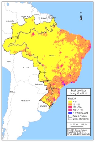 Mapa da distribuição da população brasileira em Portugal por